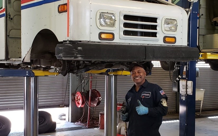 Technician Postal Service Vehicle Lift