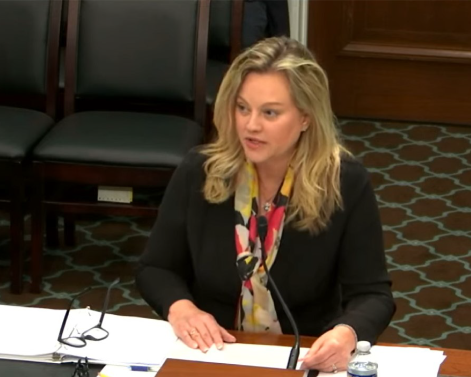 Photos: I.G. Hull testifying. 